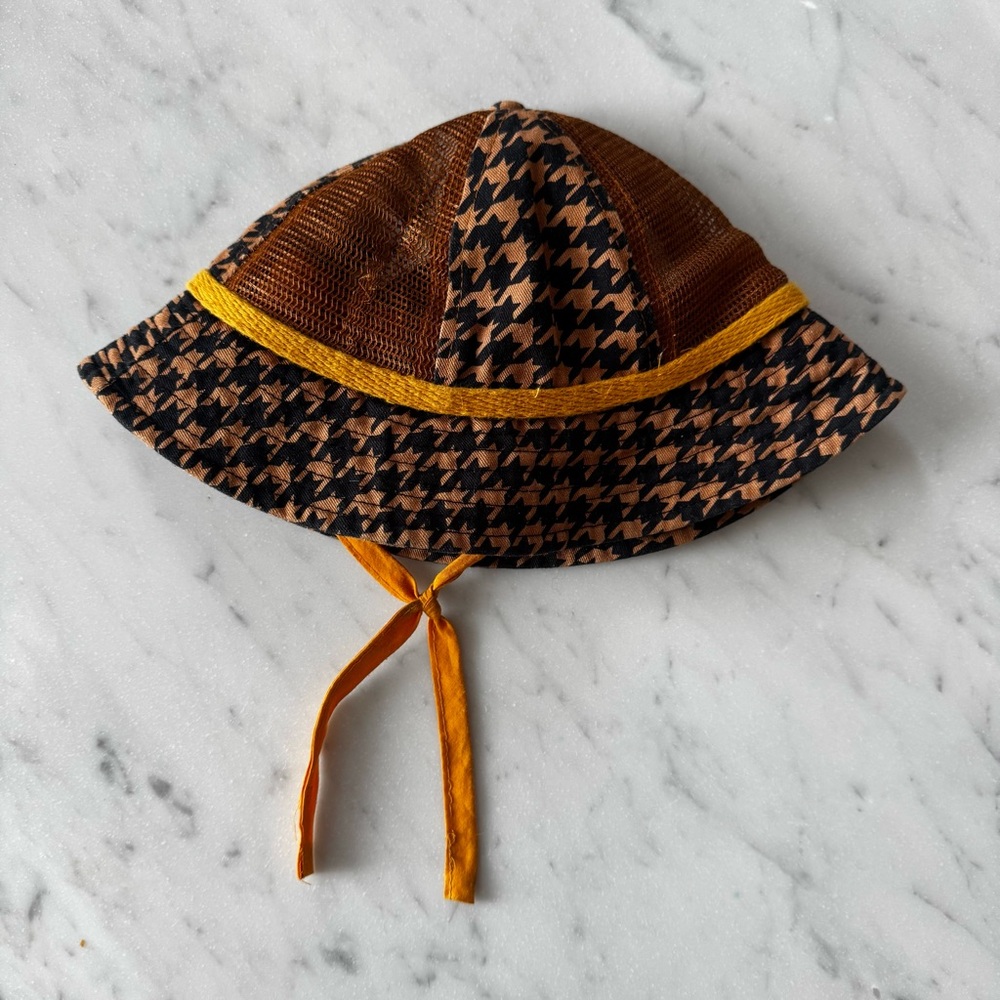 MINI RODINI Houndstooth Print 48/50 cm Cotton and mesh hat 9 months - 3 years